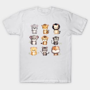 Cute Watercolour Animals T-Shirt